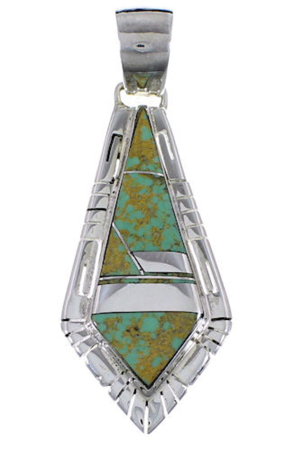 Southwestern Silver And Turquoise Pendant EX31742